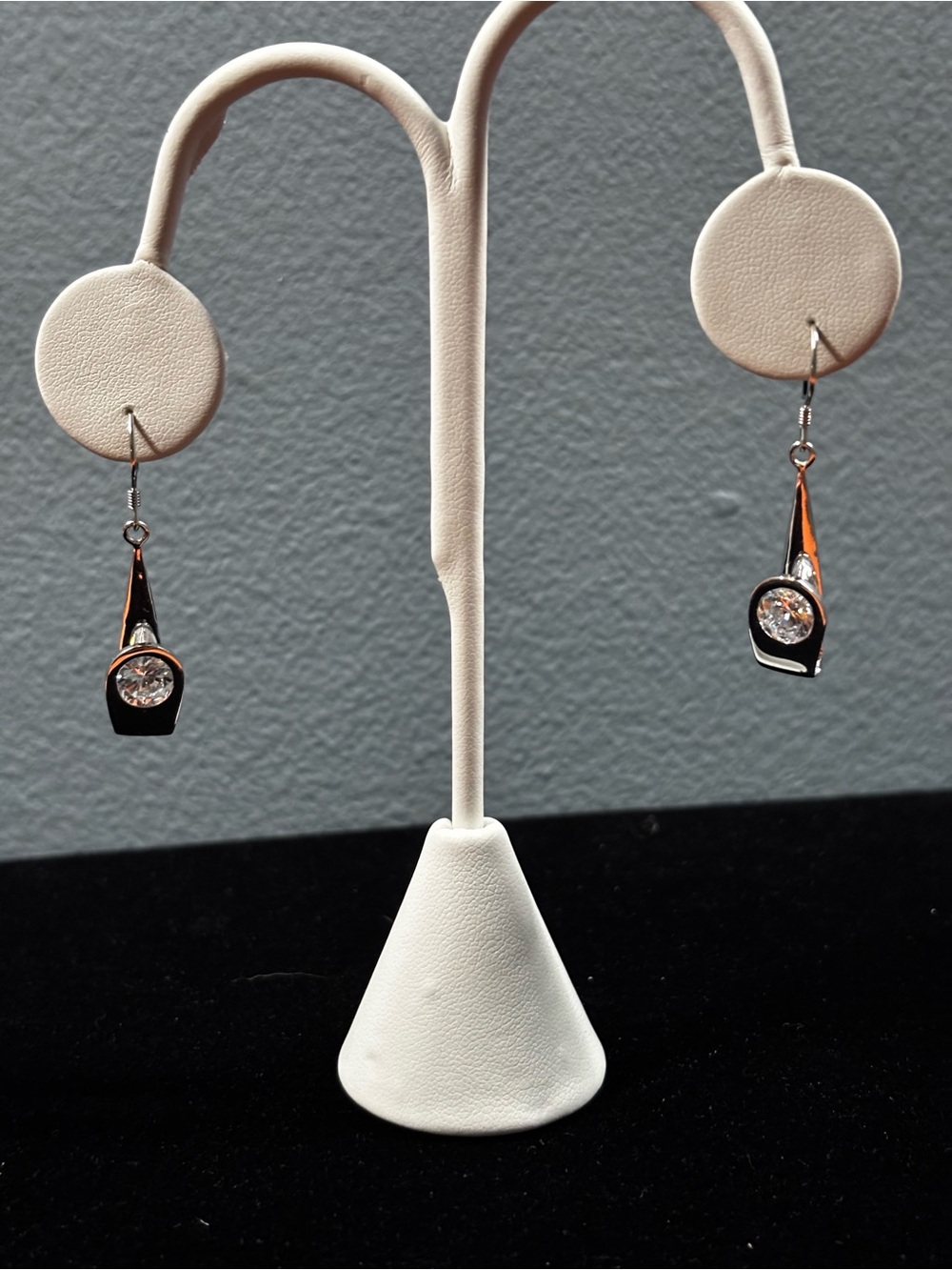 925 Silver and CZ Drop Dangle Earrings